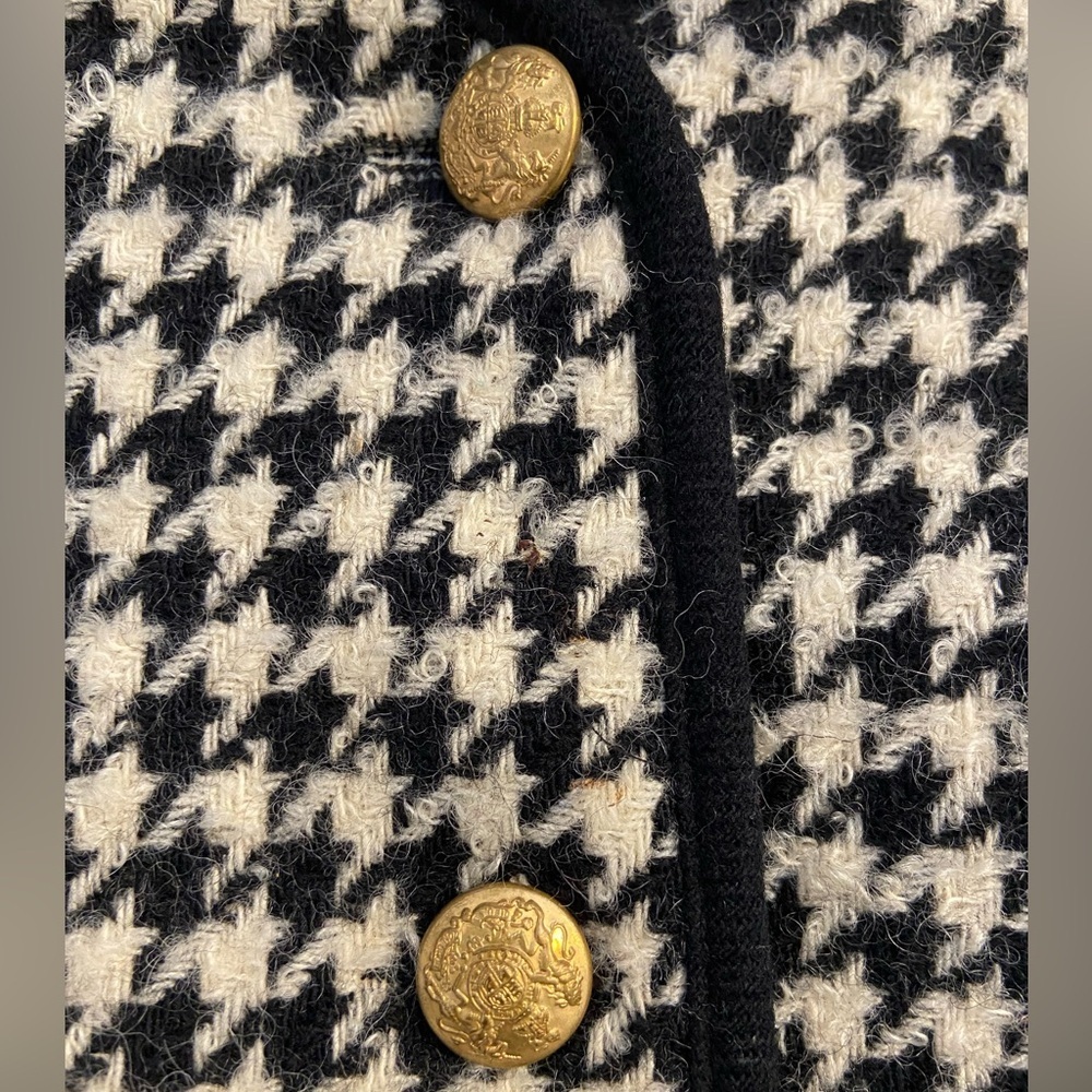 Vtg Alfred Dunner Wool Houndstooth Woman Sz 16 Blazer Jacket Classic Old Money - Picture 4 of 7